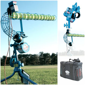 The JUGS Lite-Flite-Baseball & Softball Equipment-JUGS-Light Ball Pitching Machine With Automatic Softball Feeder-Plus A 3-Hour Rechargeable Battery Pack-Unique Sports